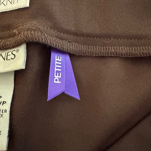 Catherines Dark Brown Crepe Knit Pull On Slacks Size 1XWP (18/20) NWT - Picture 9 of 15